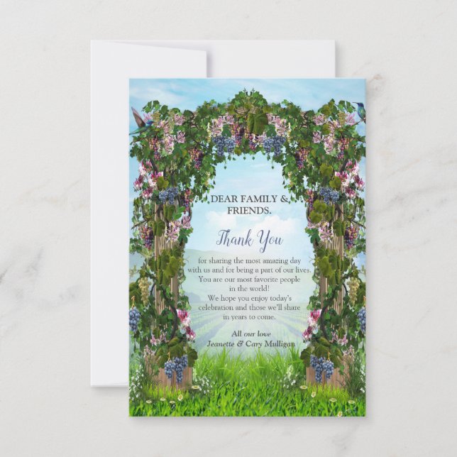 Tarjeta De Confirmación De Asistencia Grapevines, boquerones y colibríes (Anverso)