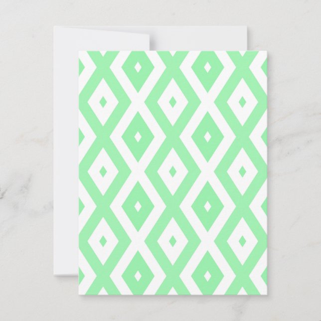 Tarjeta De Confirmación De Asistencia Green and white diamond pattern (Anverso)