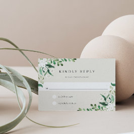 Tarjeta De Confirmación De Asistencia Greenhouse | Elegante acuarela Botánica