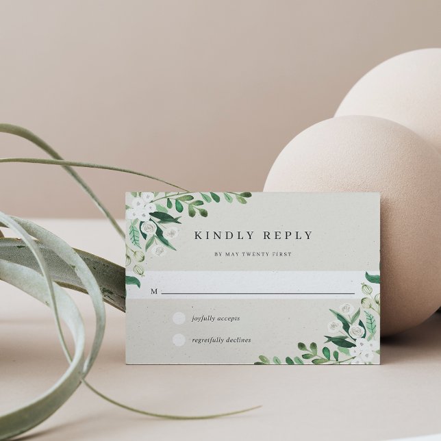 Tarjeta De Confirmación De Asistencia Greenhouse | Elegante acuarela Botánica (Subido por el creador)