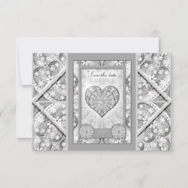 Tarjeta De Confirmación De Asistencia Gris de encaje cerámico