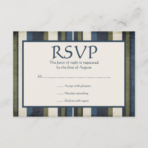 Tarjeta De Confirmación De Asistencia Grunge Stripes Bar Mitzvah Response Card