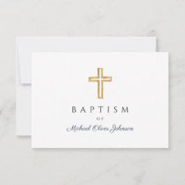 Tarjeta De Confirmación De Asistencia Guión azul de la marina Baptismo de travesía relig