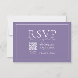 Tarjeta De Confirmación De Asistencia Guión de lavanda elegante estilo Lilac de código Q