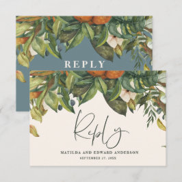 Tarjeta De Confirmación De Asistencia Guión elegante cítrico botánico moderno