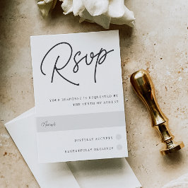 Tarjeta De Confirmación De Asistencia Guión tradicional sobredimensionado en blanco y ne