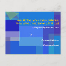 GUITAR BLUES Musical Bar Bat Mitzvah Reply Card
