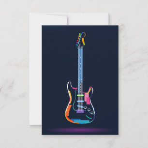 Tarjeta De Confirmación De Asistencia Guitarra eléctrica abstracta