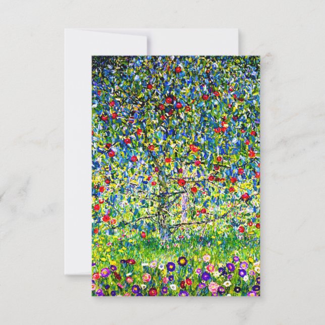 Tarjeta De Confirmación De Asistencia Gustav Klimt Apple Tree (Anverso)