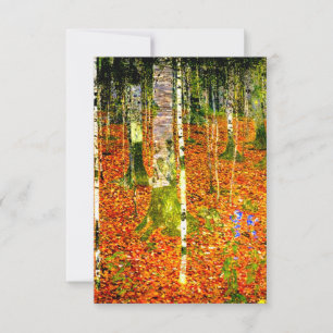 Tarjeta De Confirmación De Asistencia Gustav Klimt Birch Trees