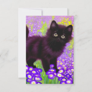 Tarjeta De Confirmación De Asistencia Gustav Klimt Black Kitten