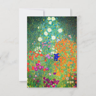 Tarjeta De Confirmación De Asistencia Gustav Klimt Flower Garden