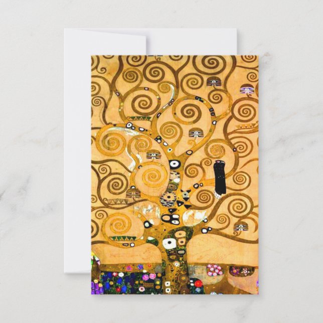 Tarjeta De Confirmación De Asistencia Gustav Klimt Tree of Life (Anverso)