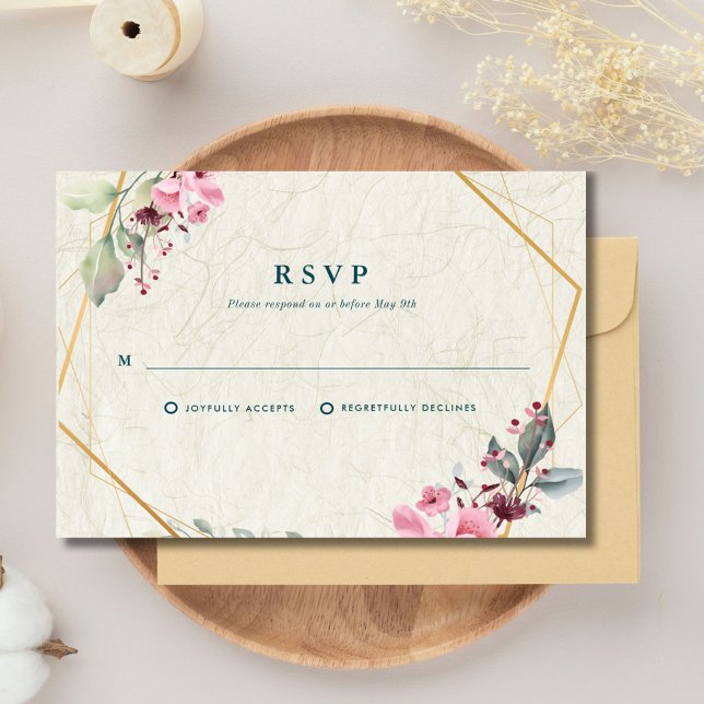 Tarjeta De Confirmación De Asistencia Hacemos Boda Botánico Floral Elegante (We Do Elegant Floral Botanical Wedding RSVP Card)