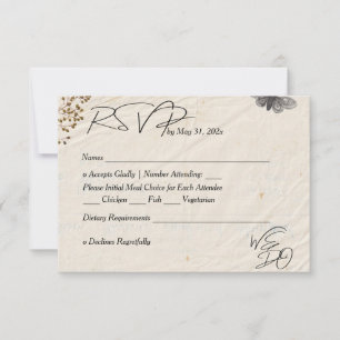 Tarjeta De Confirmación De Asistencia HACEMOS Flores Presionadas Shabby Chic Boda