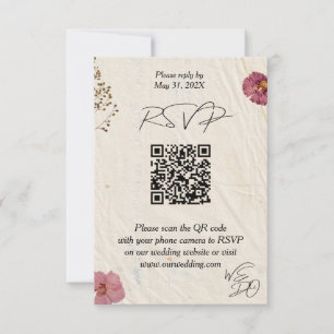Tarjeta De Confirmación De Asistencia HACEMOS Flores Presionadas Shabby Chic Boda