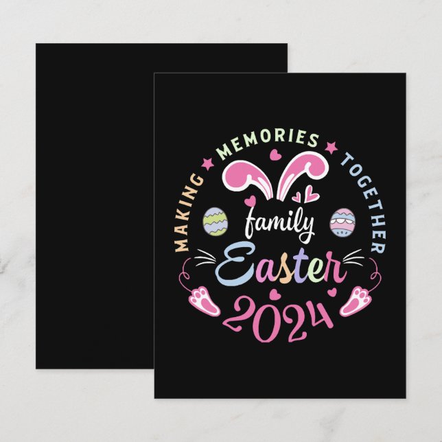 Tarjeta De Confirmación De Asistencia Haciendo recuerdos juntos Familia de Pascua 2024 (Anverso / Reverso)