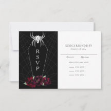 Hallowedding Spider Web Coffin Blanco Negro