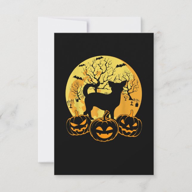 Tarjeta De Confirmación De Asistencia Halloween de Guay disfraza regalos de amante de pe (Anverso)