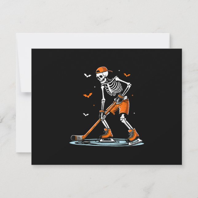 Tarjeta De Confirmación De Asistencia Halloween divertida Halloween de hockey sobre hiel (Anverso)