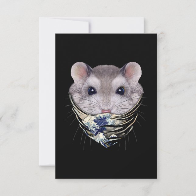 Tarjeta De Confirmación De Asistencia Hamster gris en el Edo Japón Tsunami (Anverso)
