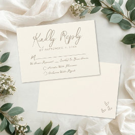 Tarjeta De Confirmación De Asistencia Hand Drawn Vintage Whimsical Wedding