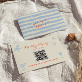 Tarjeta De Confirmación De Asistencia Hand Written Drawn Whimsical QR Code Wedding