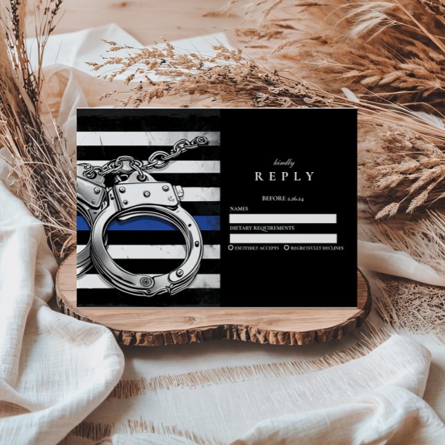 Tarjeta De Confirmación De Asistencia Handcuffs American Flag Police Graduation (Subido por el creador)