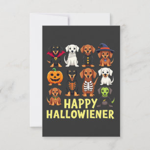 Tarjeta De Confirmación De Asistencia Happy Hallowiener Spooky Halloween Dog Weiner