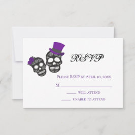 Tarjeta De Confirmación De Asistencia Hasta que la muerte nos haga parte | Boda morado