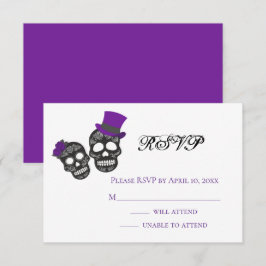 Tarjeta De Confirmación De Asistencia Hasta que la muerte nos haga parte | Boda morado