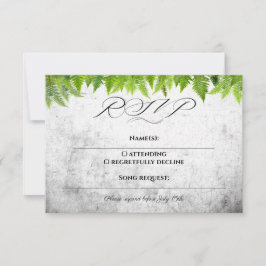Tarjeta De Confirmación De Asistencia Helechos Románticos Hojas Elegantes Boda Natural