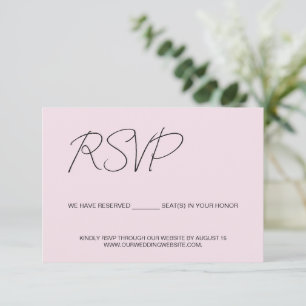 Tarjeta De Confirmación De Asistencia Hemos reservado asientos para usted Pink Custom
