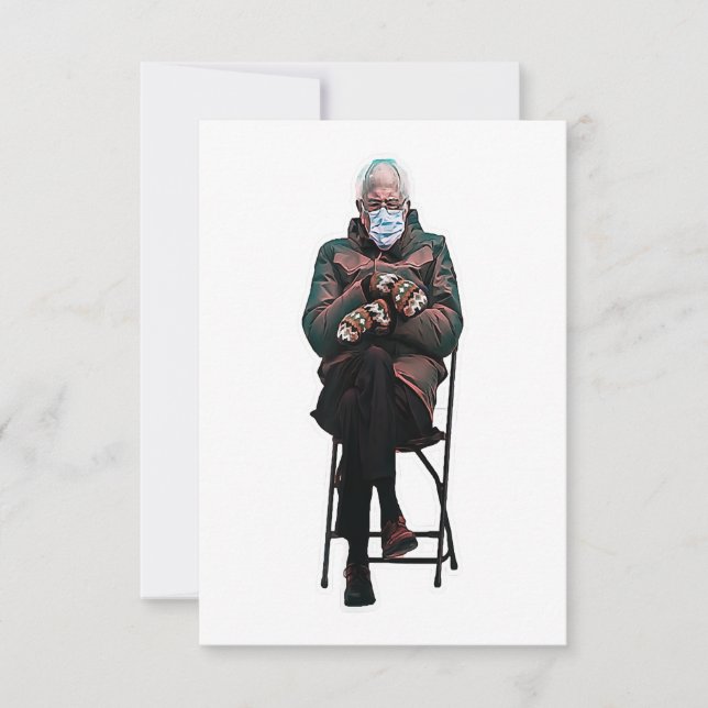 Tarjeta De Confirmación De Asistencia Hermano Bernie Parka Mittens regalo de camiseta (Anverso)