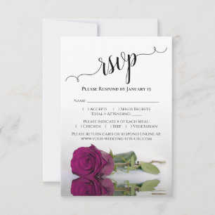 Tarjeta De Confirmación De Asistencia Hermosa boda Magenta Rosa elegante
