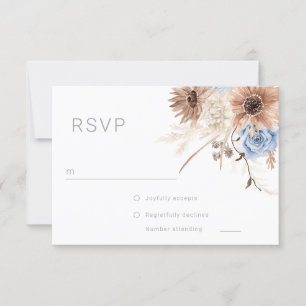 Tarjeta De Confirmación De Asistencia Hermosa Boho Floral All Seasons Boda