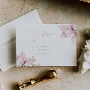 Tarjeta De Confirmación De Asistencia Hermosa elegancia Boda floral de Rubor