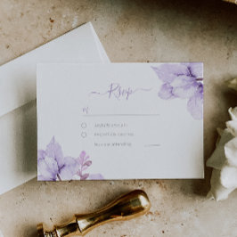 Tarjeta De Confirmación De Asistencia Hermosa elegancia Boda Purple Floral