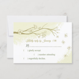 Tarjeta De Confirmación De Asistencia Hermosa flor dorada