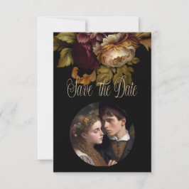 Tarjeta De Confirmación De Asistencia Hermosa Floral Oscura Romántica del Viejo Mundo