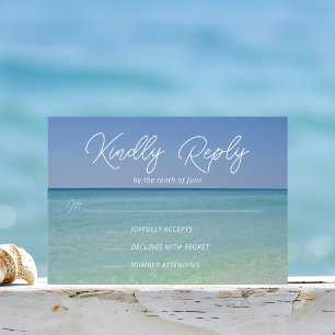 Tarjeta De Confirmación De Asistencia Hermosa fotografía de playa Boda costero