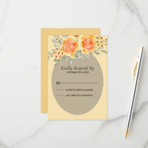 Tarjeta De Confirmación De Asistencia Hermosas rosas amarillas