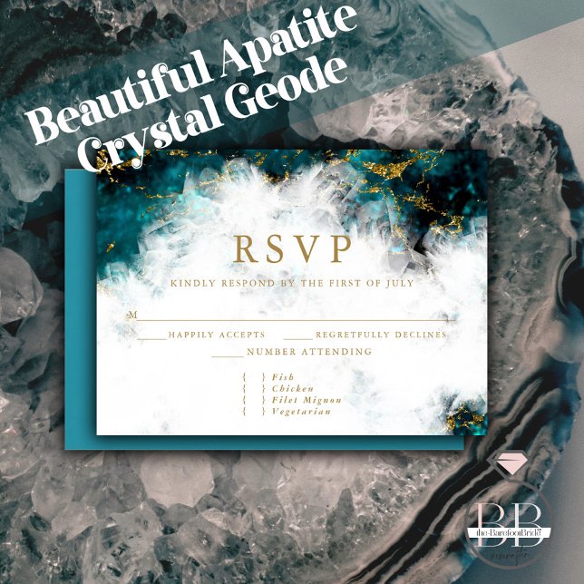 Tarjeta De Confirmación De Asistencia Hermoso Apatite Crystal Geode (Subido por el creador)