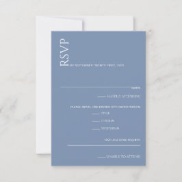 Tarjeta De Confirmación De Asistencia Hermoso Boda azul