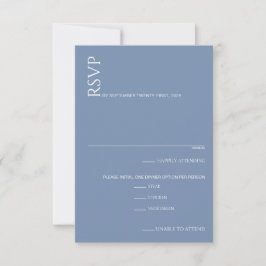 Tarjeta De Confirmación De Asistencia Hermoso Boda azul