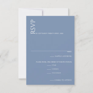 Tarjeta De Confirmación De Asistencia Hermoso Boda azul
