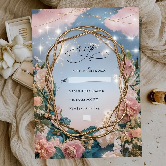 Tarjeta De Confirmación De Asistencia Hermoso Boda con temática Art Nouveau (Subido por el creador)