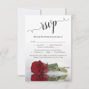 Tarjeta De Confirmación De Asistencia Hermoso Boda de la Rosa Roja