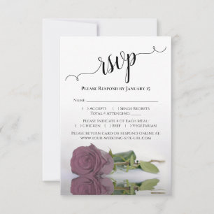 Tarjeta De Confirmación De Asistencia Hermoso Boda de rosa rosado Dusty Mauve
