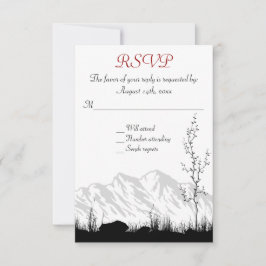 Tarjeta De Confirmación De Asistencia Hermoso Boda de Silhouette Mountain